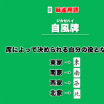 自風牌とは − 席によって決められる自分の役となる風牌のこと